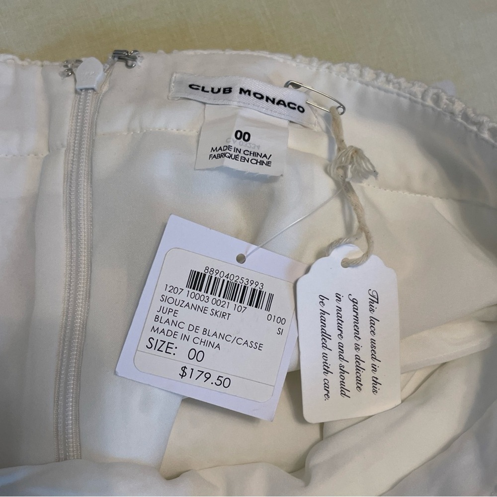 CLUB MONACO Elegant White Skirt size 00 NTG - Picture 5 of 14